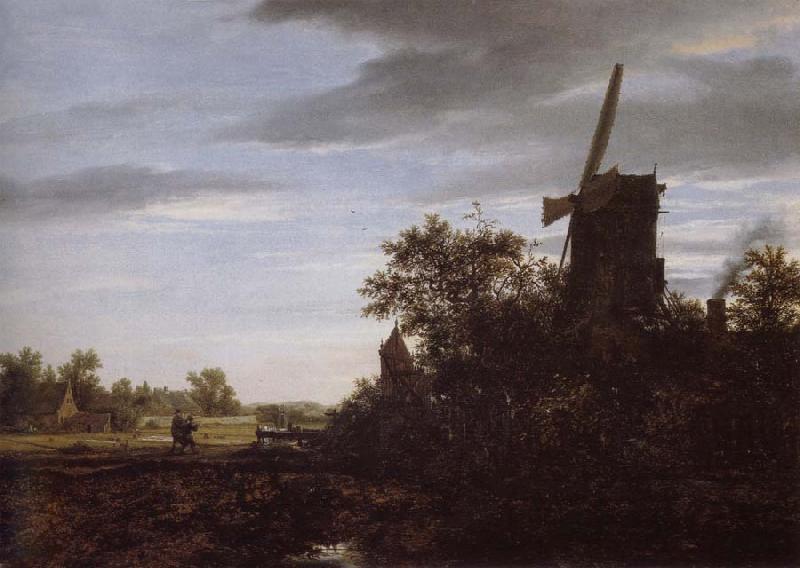 Jacob van Ruisdael A Windmill near Fields France oil painting art